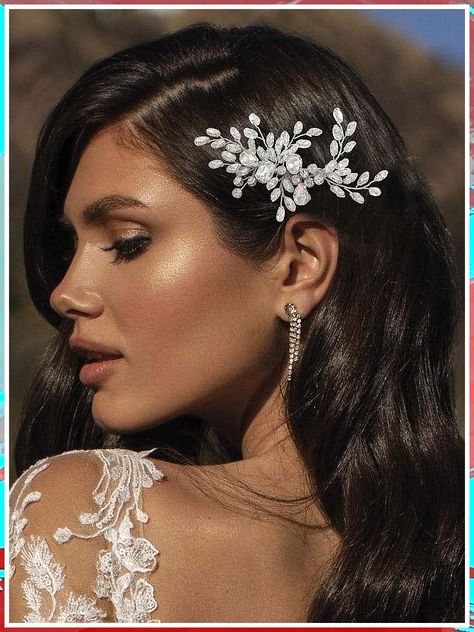 Catery Crystal Bride Wedding Hair Comb Silver Side Combs Bridal Hair Piece Clips Headpiece Hair Accessories for Women and Girls Wedding Hairstyles, Bride, Bridal Hair, Headpiece Hairstyles, Hair Type, Hair Comb Wedding, Bridal, Bridal Hair Pieces, Bride Hair Accessories