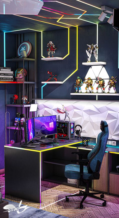 Ikea, Gaming Room Setup, Computer Gaming Room, Video Game Room Design, Gaming Bedroom, Gaming Room Decor, Gaming Bedroom Ideas, Gamer Room, Games Room Inspiration