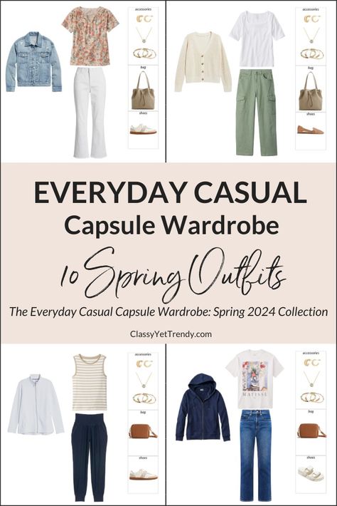 Everyday Casual Spring 2024 Capsule Wardrobe Sneak Peek + 10 Outfits - Classy Yet Trendy Outfits, Wardrobes, Capsule Wardrobe, Couture, Teacher Outfits, Casual, Teacher Capsule Wardrobe, Capsule Wardrobe Women, Spring Capsule Wardrobe Casual