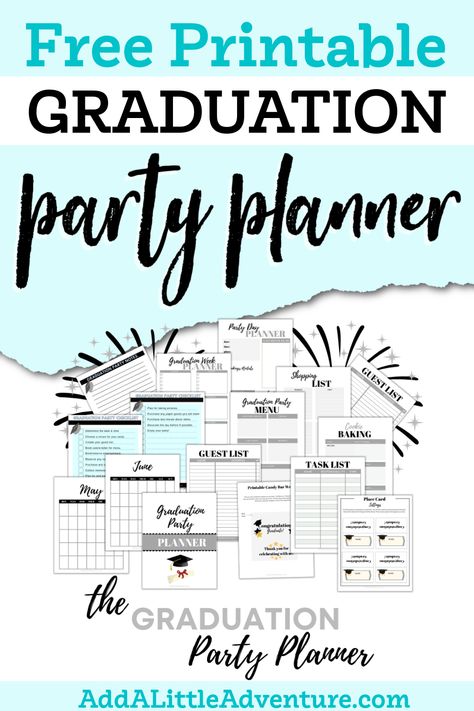 Free Printable Graduation Party Planner Prom, Ideas, Graduation Party Checklist, Graduation Party List, Graduation Party Planner, Graduation Party Organization, Free Graduation Printables, Party Checklist, Party Planner