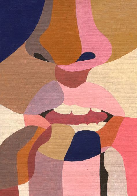 "Stolen Kiss", une toile réalisée pour sa collaboration avec Stance, qui sortira courant 2017. (© Inès Longevial) Inspiration, Portraits, Abstract Art, Painting & Drawing, Art, Artists, Art Prints, Artwork, Abstract Artwork