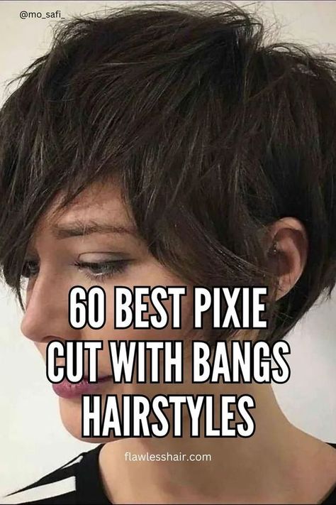 A long pixie cut is a perfect blend of a short pixie cut and a bob haircut. We rounded up the best long pixie cut ideas you must try! Long Pixie, Short Hair, Bob, Shaggy Pixie, Bob Pixie Cut, Shaggy Pixie Cuts, Short Hair Long Bangs, Pixie Bob Haircut, Pixie Haircut