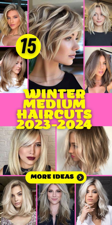 15 Winter Medium Haircuts for 2023-2024 - thepinkgoose.com Ombre, Cortes De Cabello Corto, Bob, Shoulder Haircut, Chignon Bas, Chignon, Capelli, Short Hair Cuts, Hair Cuts