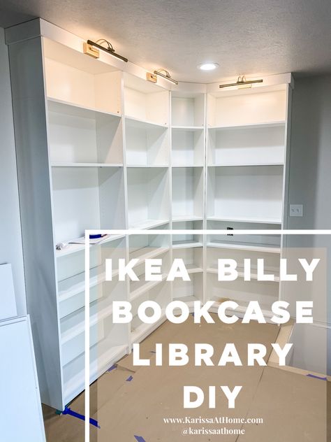 Ikea, Home, Ikea Billy Bookcase Hack, Ikea Billy Bookcase, Ikea Bookcase, Ikea Built In, Ikea Billy, Ikea Hack, Built In Bookcase