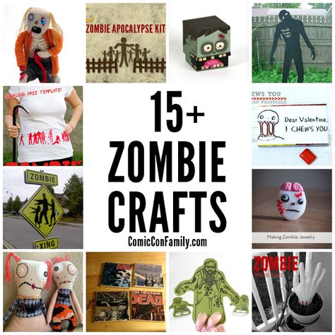 15+ Zombie Crafts -- something for all crafty skill levels and many include free printables and patterns Diy, Zombie Apocalypse Survival, Zombie Apocalypse, Halloween, Walking Dead, Zombies, Halloween Crafts, Geek Crafts, Diy Zombie Gifts