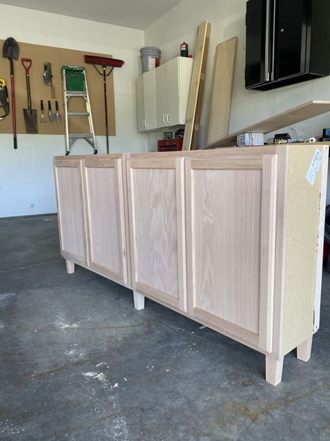 How to Build a DIY Sideboard Cabinet from Stock Wall Cabinets – Come Stay Awhile by Amanda Vernaci | Modern Farmhouse DIY + Home Renovation Sideboard, Home Office, Modern Farmhouse, Storage Cabinets, Diy Storage Cabinets, Diy Sideboard Buffet, Diy Console Table Entryway, Diy Tv Stand, Modern Storage Cabinet