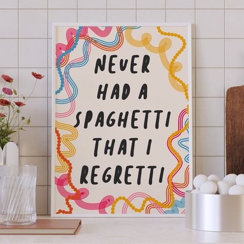 Spaghetti, Humour, Illustrators, Kitchen Posters, Kitchen Art Prints, Kitchen Humor, Kitchen Prints, Food Wall Art, Wall Decor Printables