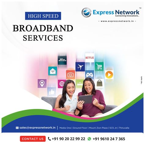 Say no to low speeds with Express Network fiber broadband services. Our internet services deliver the fastest & stable internet speeds 24x7. Contact us to know more. Express Network Ground Floor, Mount Zion Plaza SCS Jn, Thiruvalla 📞+91 90 20 22 99 22 📧 : sales@expressnetwork.in #internet #networkcompanies #expressnetwork #workfromhome #broadbandproviders #FiberBroadband #internetserviceprovider Broadband Services, Internet Service Provider, Broadband Internet, Internet Speed, Broadband, Deliver, Networking, Provider