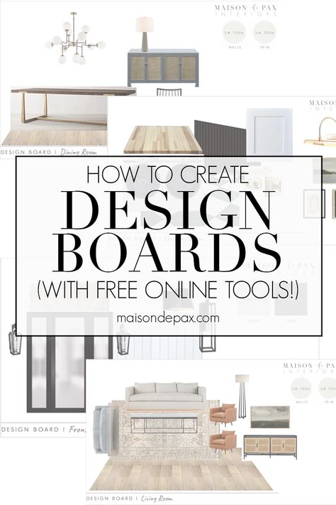 How to create a mood board without Photoshop: Learn how to create an interior design mood board using free online tools! #moodboard #interiordesign Architecture, Office Interior Design, Layout, Design, Interior Design Courses Online, Interior Design Courses, Interior Design Brief, Interior Design Vision Board, Interior Design Resources