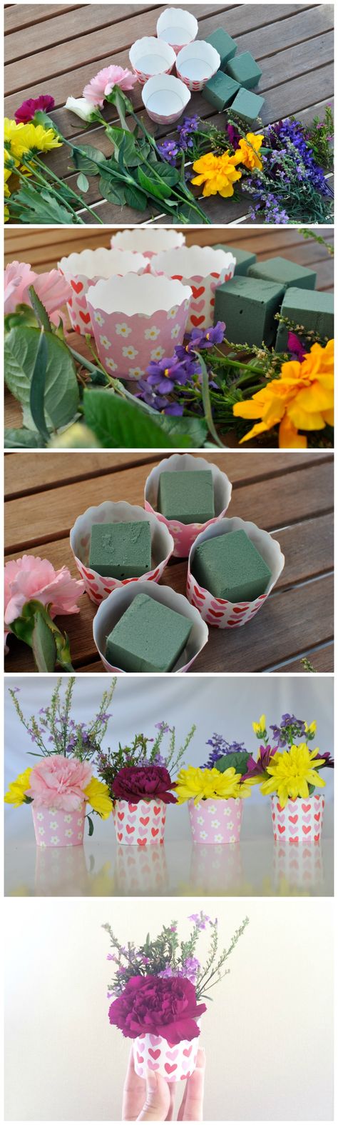 Mother's Day Gift Idea: Use a decorative cupcake case to make a mini flower arrangement. Kids could do it themselves! Diy, Crafts, Floral Arrangements, Diy Mother's Day, Mothers Day Crafts, Gift Ideas, Diy Flower Arrangements, Mothers Day Decor, Diy Flowers