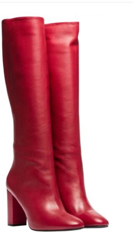 Boots, Shoe Boots, Designer Boots, Red Leather Boots, Knee Boots, Leather Western Boots, Heeled Boots, Leather Outfit, Red High Heel Boots