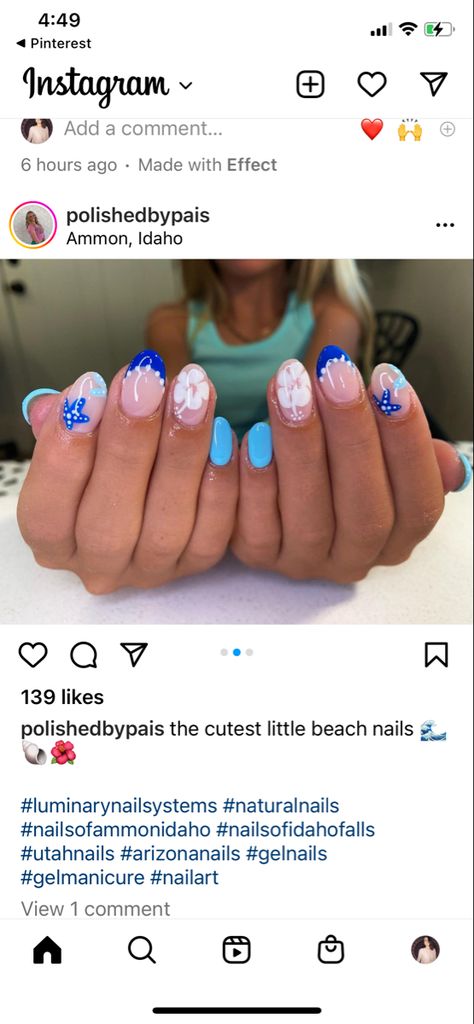 Outfits, Acrylics, Nail Designs For Spring, Hawaii Nails, Best Acrylic Nails, Summery Nails, Beachy Nail Designs, Beach Nail Designs, Dipped Nails