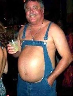 Simple solution - if your belly is too big, cut a window in your overalls. wow lol Humour, Rednecks, Wicked, Redneck Humour, Redneck Humor, White Trash Bash, Redneck, Funny Fashion, Hillbilly