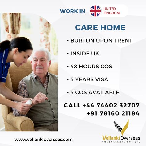 Passionate about caring for others? 🤗🇬🇧 Vellanki Overseas invites you to work in the UK as part of our Care Home Jobs program! With skilled visa options and a wide range of job opportunities in care homes, you can make a meaningful impact while advancing your career in the UK. Don't miss this chance to join the compassionate workforce. Apply now with Vellanki Overseas and start your rewarding journey in the UK! #WorkInUK #CareHomeJobs #SkilledVisa #VellankiOverseas Visa Online, Overseas Jobs, Job Opportunities, Care Homes, Home Care, Career, About Uk, The Unit, Range