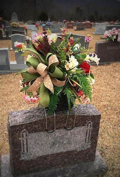 Cemetery Memorial Day Headstone Saddle, Memorial Floral Headstone ... Wreaths, Floral, Gravesite Decorations, Grave Flowers, Cemetery Flowers, Grave Decorations, Cemetery Decorations, Wreath Making, Diy Headstone Decorations