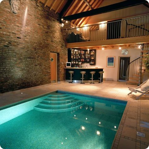 Swimming pool designs featuring new swimming pool ideas like glass wall swimming pools, infinity swimming pools, indoor pools and Mid Century Modern Pools. #swimmingpools Interior, Modern Pools, Home Design, Inside Pool, Vision Board, Indoor Pool Design, Luxury Homes, Indoor Swimming Pool Design