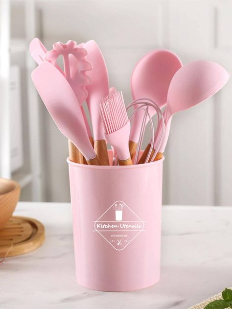 Design, Pink, Kitchen Gadgets, Utensil Set, Kitchenware, Storage Buckets, Cute Kitchen, Kitchen Decor Walmart, Kitchen Pans