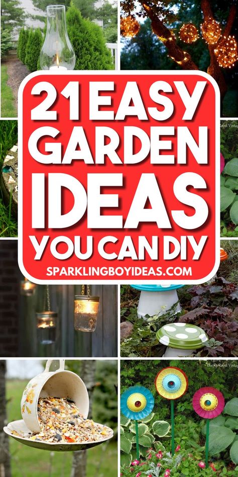 Transform your outdoor space with our creative DIY garden ideas on a budget! Discover easy garden decor projects from DIY small garden designs to budget-friendly garden makeovers. Learn how to maximize your space with vertical garden ideas, fairy garden ideas, and DIY raised bed plans. Add charm with DIY garden decor crafts and upcycled gardening decor ideas. Whether you're crafting a cozy herb garden or a vibrant flower bed, our garden decor projects are the best DIY garden projects. Yard Art, Backyard Diy Projects, Diy Backyard Decor, Diy Garden Decor Projects, Diy Garden Landscaping, Homemade Garden Decorations, Outdoor Diy Projects, Diy Garden Projects, Garden Diy On A Budget
