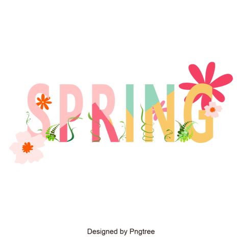 Typography, Origami, Spring Words, Journal Doodles, Spring Clipart, Spring Font, Prints, Spring Logo, Spring Prints