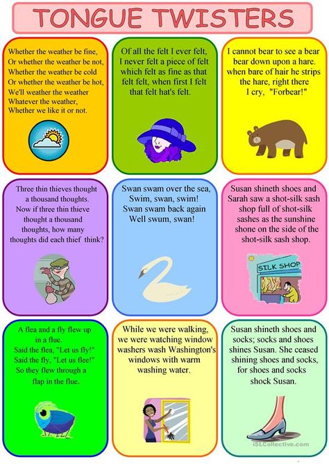 tongue twisters - English ESL Worksheets for distance learning and physical classrooms Phonics, Grammar, Pre K, Brain Teasers, Tongue Twisters For Kids, Tongue Twisters, Jokes For Kids, Funny Jokes For Kids, Writing Skills