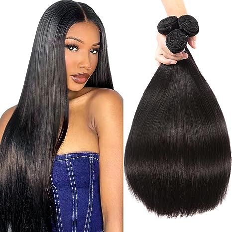 【Straight Hair Human Hair Bundles】100% Brazilian Virgin Straight Hair Bundles Human Hair, fuller and thicker. Soft, tangle-free, and non-shedding, human hair can be dyed, curled, straightened, and styled as you like.
💕【Bundles Human Hair Advantages】 14-28 inches have 6 kinds of collocations to choose from, 3 bundles per pack,about 100g per bundle,enough for a full head,Separate hair bundles allow you to freely style and match hairstyles. Straight Human Hair Bundles, Straight Hair Bundles, Straight Bundles, Hair Bundles, Virgin Hair Bundles, Straight Weave Hairstyles, Weave Hairstyles, Straight Hairstyles, Wigs