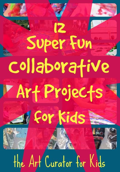 the Art Curator for Kids - 12 Super Fun Collaborative Group Art Projects for Kids Elementary Art, Crafts, Collaborative Art Projects For Kids, Collaborative Art Projects, Class Art Projects, School Art Projects, Art Activities For Kids, Preschool Art Projects, Kids Art Projects