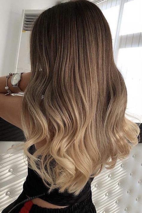 Blonde Ombre Brown Hair, Ombre Hair Balayage, Brown And Blond Ombre Hair, Balayage Brown To Blonde Straight, Brown Hair Into Blonde Ombre, Ombre Hair Color Black To Blonde, Hair Ombre Brown To Blonde, Hair Dye Ideas Balayage, Cute Haircolor Ideas Blonde