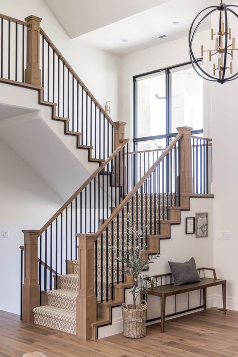 Entryway, Decks, Design, Home, Entry Ways, Staircase Remodel, Stair Remodel, Open Staircase Ideas, Modern Staircase