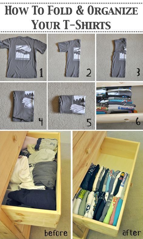 How to organize and fold your t-shirts. Read these tips and hacks for organizing a small closet space and coming up with a simple storage solution for someone who loves wearing t-shirts everyday. #listoic #organization #closetorganizer #clutter #tidyingup Organisation, Diy Organisation, Home Organisation, Life Hacks, Organization Hacks, Clothes Closet Organization, Diy Organization, Storage Solutions, Organization Bedroom