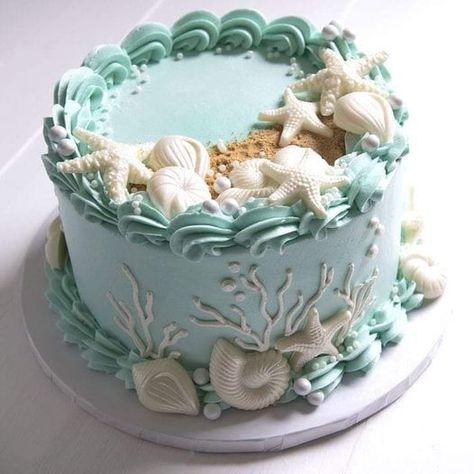 Cake Designs, Cake, Cupcakes, Desserts, Dessert, Cupcake Cakes, Beach Cake Birthday, Beach Themed Cakes, Beach Cakes