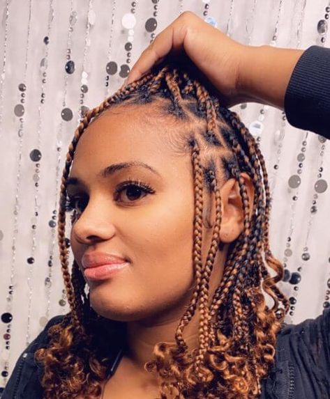 21 Excellent Small Knotless Box Braids Styles For 2021 8 Box Braids, Braided Hairstyles, Protective Styles, Knotless Box Braids Short Length, Box Braids Styling, Cornrows Braids, Braids With Curls, Protective Hairstyles Braids, Box Braids Hairstyles