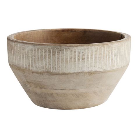 Chadi Whitewash Mango Wood Serving Bowl by World Market Ceramics, Diy, Home Décor, Wood Serving Bowl, Mango Wood, Serving Bowls, Balinese Decor, Bowl, Balinese
