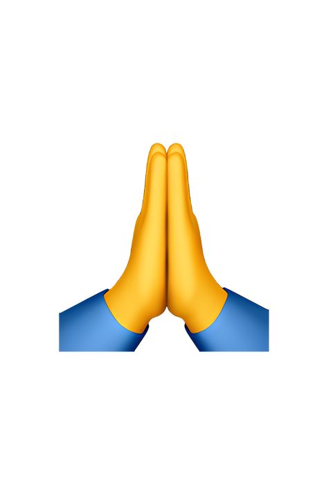 The emoji 🙏 depicts two hands pressed together and folded at the wrist, with the thumbs touching and pointing upwards. The fingers are slightly spread apart, and the hands are positioned in front of a blue or purple robe or garment. The overall appearance of the emoji is one of prayer or reverence, and it is often used to convey gratitude, thanks, or a request for blessings or good fortune. Ideas, Iphone, Emojis, Emoji, Emoji Photo, Emoticon, Emoji Art, Emoji Pictures, Hands