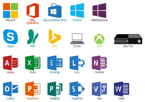 Microsoft software apps icon set, Xbox, XBox One, Word, Windows phone, Software, Architecture, Design, Business Fashion, Apps, Powerpoint, Marketing Technology, Design Elements, Microsoft