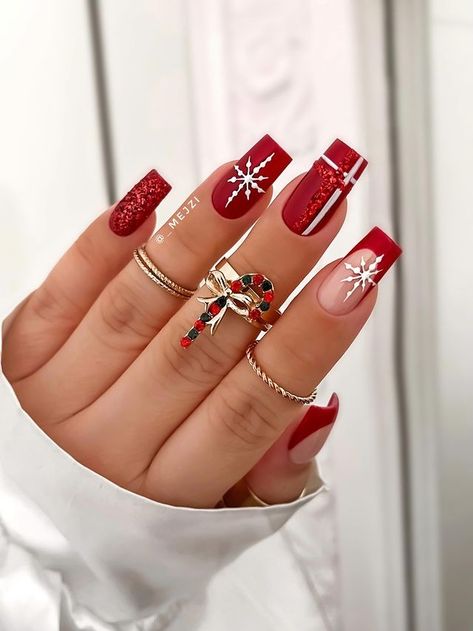 55 Best Winter Nail Ideas to Try Nail Art Designs, Nail Designs, Christmas Nail Designs Holiday, Christmas Nail Designs, Christmas Nail Art, Winter Nail Designs, Santa Nails, Fancy Nails, Fancy Nail Art