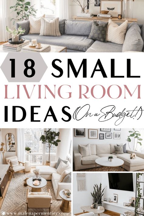 Small Living Room: The 18 Best Ideas (On a Budget!) Home Décor, Small Space Living Room, Small Apartment Organization, Small Space Apartment Ideas, Small Space Organization, Small Apartment Decorating Living Room, Small Living Room Ideas Apartment Cozy, Small Apartment Living Room Design, Small Space Furniture