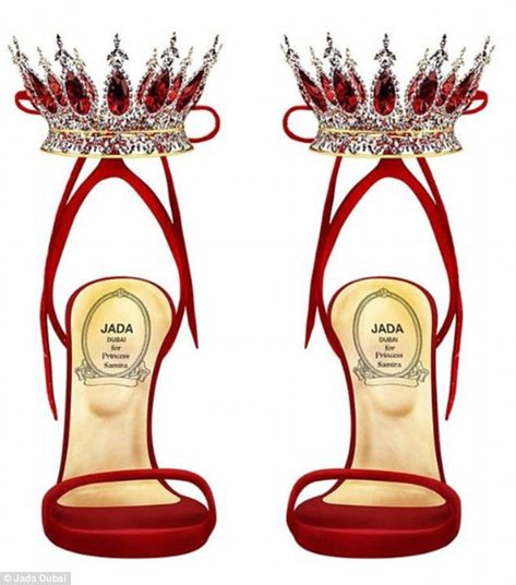 A pair of stunning red 24-carat heels featuring a crown-inspired ankle strap embellished with 180 carats of rubies and 33 carats brilliant-cut diamonds were made 'for a Princess' Ankle Strap, High Heels, Ankle Strap Heels, Shoes Heels, Ankle Straps, Most Expensive Shoes, Expensive Shoes, Shoe Boots
