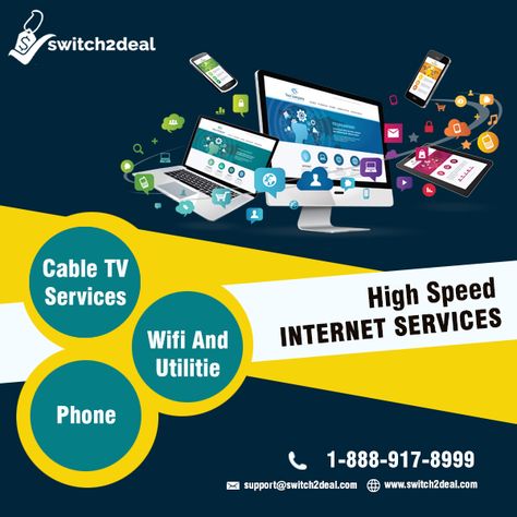 A day without Internet and cable TV is unimaginable in today's era.  Therefore, rely on us at Switch2deal for providing the high-speed internet and Cable TV services easily. Visit - https://www.switch2deal.com/ #Interent #highspeedinternet #cabletv #wifi #USA Cable Internet, Tv Services, Internet Service Provider, Tv Providers, Internet Providers, Internet Packages, Wifi, High Speed Internet, Speed Internet