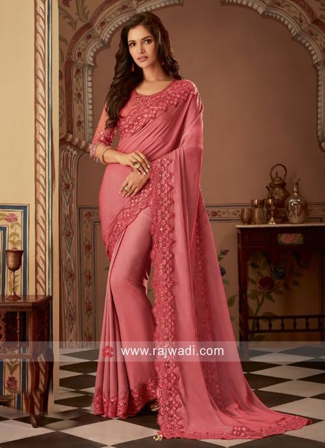 India, Pink, Silk Sarees, Saree Blouse, Plain Saree, Art Silk Sarees, Fancy Sarees, Peach Color Saree, Saree Designs