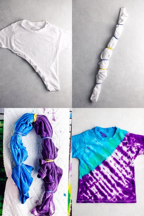 Learn easy tie dye folding techniques to create awesome tie dye patterns on your next t-shirt. A great summer craft for kids, camps, teens, and families. Diy, Patchwork, Tie Dye, Shirts, Tie Dye Folding Techniques, Diy Tie Dye Shirts, Diy Tie Dye Designs, Tie Dye Instructions, Tie Dye Crafts