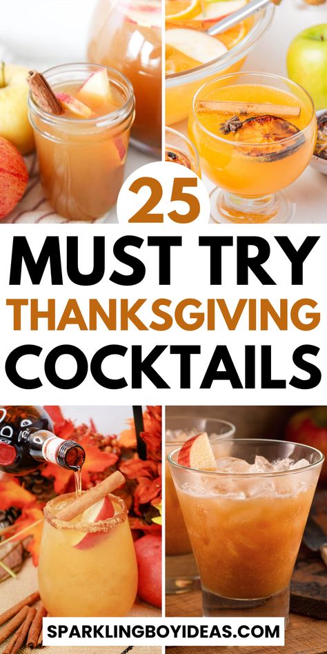 Elevate your Thanksgiving feast with these easy Thanksgiving cocktails for a crowd! Discover festive holiday drinks, from warm and cozy fall cocktails to refreshing cranberry and apple cider drinks. Impress your guests with signature Thanksgiving mixed drinks, and explore creative holiday cocktail pairings for Thanksgiving dinner. Spice up your holiday party with pumpkin-inspired cocktails and harvest-themed mixed drinks. These easy Thanksgiving drinks will add a twist to your Turkey Day party. Desserts, Thanksgiving, Ideas, Thanksgiving Wine Drinks, Thanksgiving Cocktail Recipes, Thanksgiving Alcoholic Drinks, Thanksgiving Cocktails Vodka, Thanksgiving Drinks Non Alcoholic, Friendsgiving Drinks Alcohol