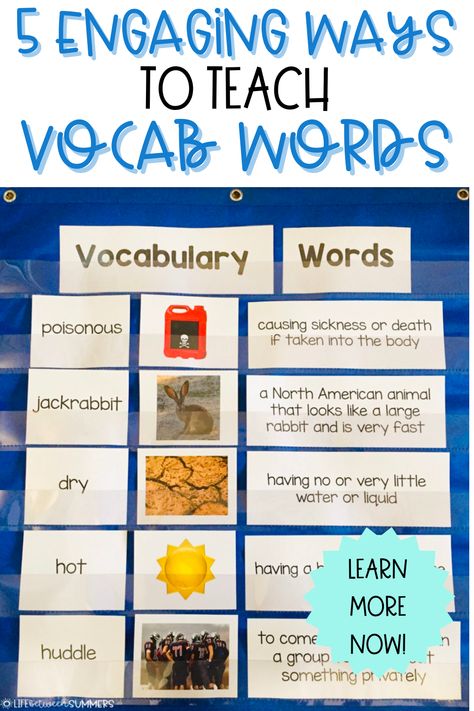 Teaching vocabulary words doesn’t have to be boring. Today I am sharing 5 engaging strategies for teaching vocabulary words to your elementary students. These vocabulary activities will help boost reading comprehension. With all of the vocabulary games students won’t even know they are learning. Find vocabulary anchor charts, games and more! Anchor Charts, Ideas, Teaching Vocabulary Strategies, Teaching Vocabulary Activities, Reading Comprehension Games, Vocabulary Acquisition, Vocabulary Development Activities, Teaching Vocabulary, Vocabulary Strategies