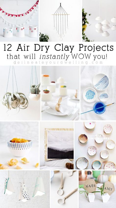 12 Easy Air Dry Clay Projects and Crafts that will instantly wow you! Delineate Your Dwelling Fimo, Clay Crafts, Diy, Crafts, Clay Crafts Air Dry, Air Dry Clay Projects, Diy Air Dry Clay, Air Dry Clay, Dry Clay