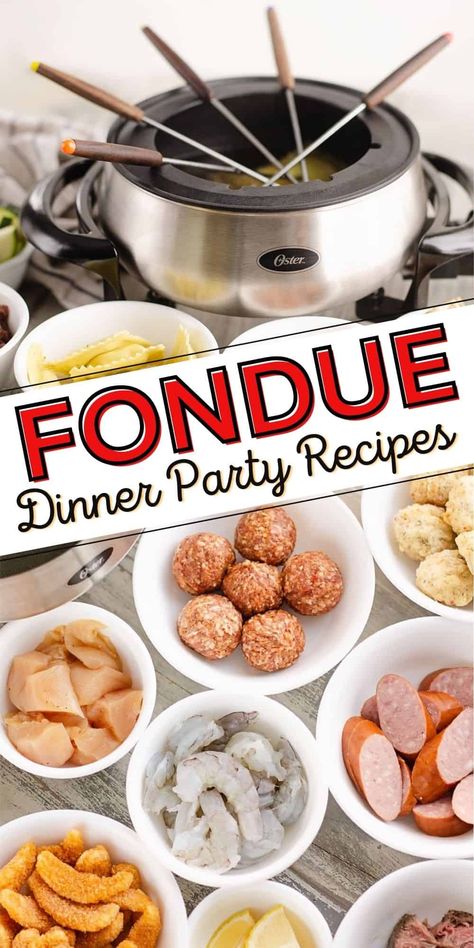 If you're hosting a fun and unique dinner party and want to learn how to fondue with some of the best fondue recipes, I've got you covered with this complete guide! We have everything from cheese and chocolate to meat with oil and broth, along with lots of great fondue dipper ideas. Snacks, Fondue Dinner Party, Fondue Dinner, Fondue Recipes Meat, Dinner Party, Fondue Recipes Cheese, Easy Fondue Recipes, Dinner Party Recipes, Unique Dinner