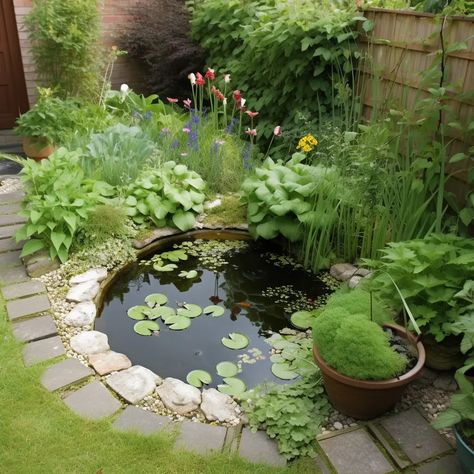 Gardening, Garden Pond, Garden Ponds, Small Garden Ponds, Outdoor Ponds, Pond Landscaping, Small Natural Garden Ideas, Ponds For Small Gardens, Small Water Gardens