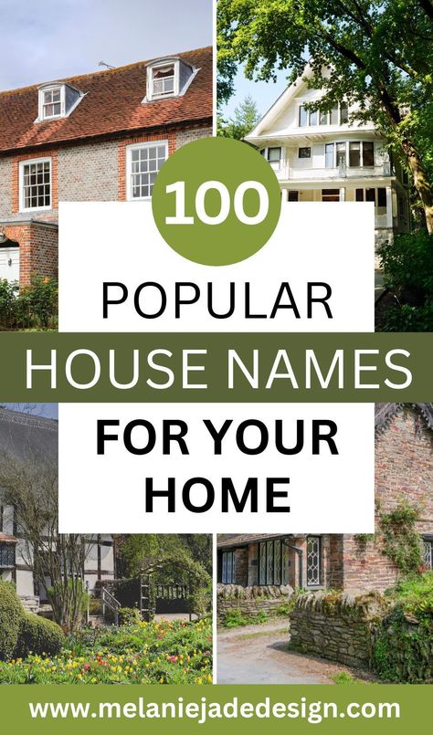 House names are essentially a way of giving a personal identity to a home. It's a name or title that people give to their house in order to create a unique and distinctive identity for their residence. House Names Ideas Inspiration, House Names, House Name, Modern House Names, Cottage Names, Names For Homes, Unique House Names Indian, Types Of Houses Styles, Names For Apartments
