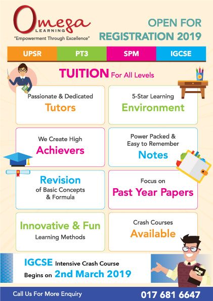This is our new and bright flyer for the 2019 registration. Tuition at all levels offered specifically UPSR, PT3, SPM and IGSE levels studenst Pre K, Art, English, Home Tuition Poster, Tuition Poster Design, Tuition Banner, Tuition Advertisement, Tuition Flyer, Tuition Poster