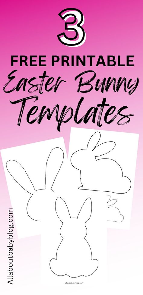 Free printable easter bunny templates (pdf) - All about Baby Blog Crafts, Quilting, Easter Crafts, Ideas, Easter Bunny Template, Easter Templates, Easter Bunny, Bunny Crafts, Easter Craft Projects