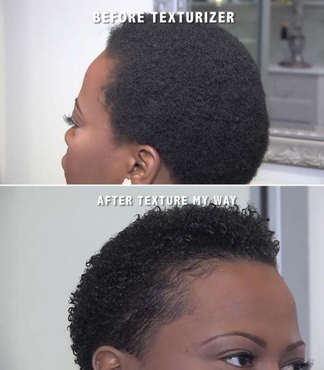 Natural Styles, 4c Texturized Hair Before And After, What Is Textured Hair, How To Curl Short Hair, S Curl Texturizer, Texturized Black Hair, Texturizer On Natural Hair, Natural Hair Twa, Tapered Hair