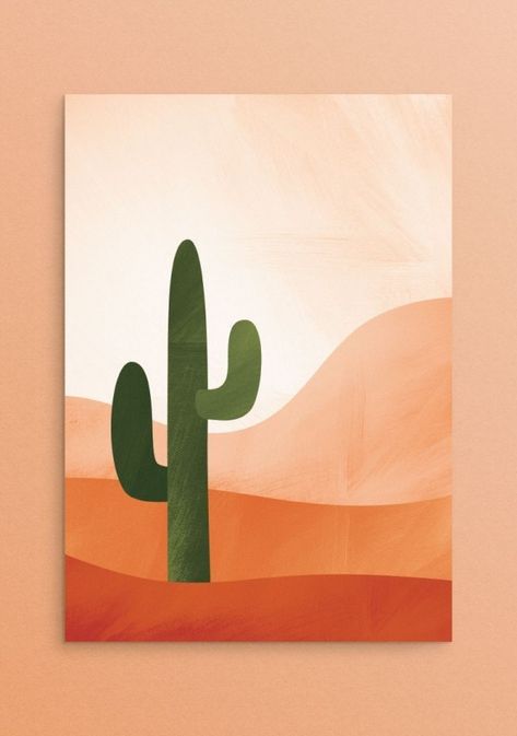 95 Easy Canvas Painting Ideas For Beginners - Fashion Hombre Canvas Paintings, Diy Canvas Art, Design, Wall Art, Painting & Drawing, Canvas Art, Art, Cactus, Cactus Wall Art